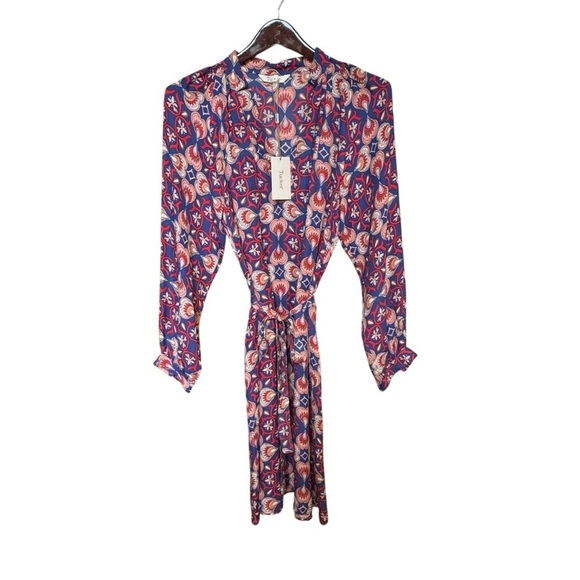 Tucker Dresses & Skirts - NWT! Tucker Silk Long Sleeve Polo Belted Shirt Dress | Women’s Size Large
